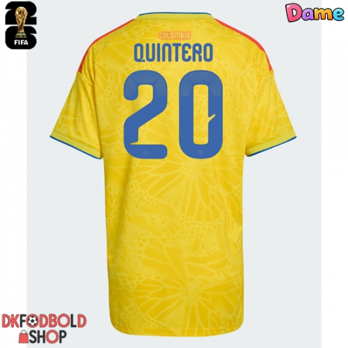 Colombia Juan Fernando Quintero #20 Hjemmebanetrøje Dame VM 2026 Kort ærmer